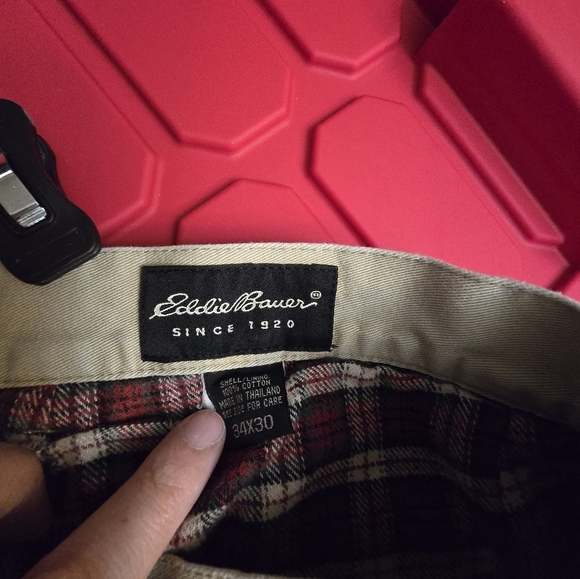 Eddie Bauer Men's Khaki Chinos With Flannel Lining - Picture 7 of 8